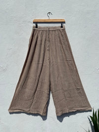 Wide Leg Flowy Lurex Trousers