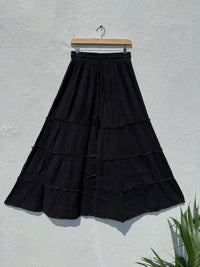 Wide Leg Flared Muslin Trousers