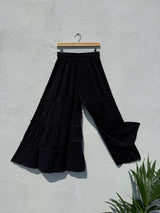 Wide Leg Flared Muslin Trousers