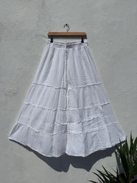 Wide Leg Flared Muslin Trousers