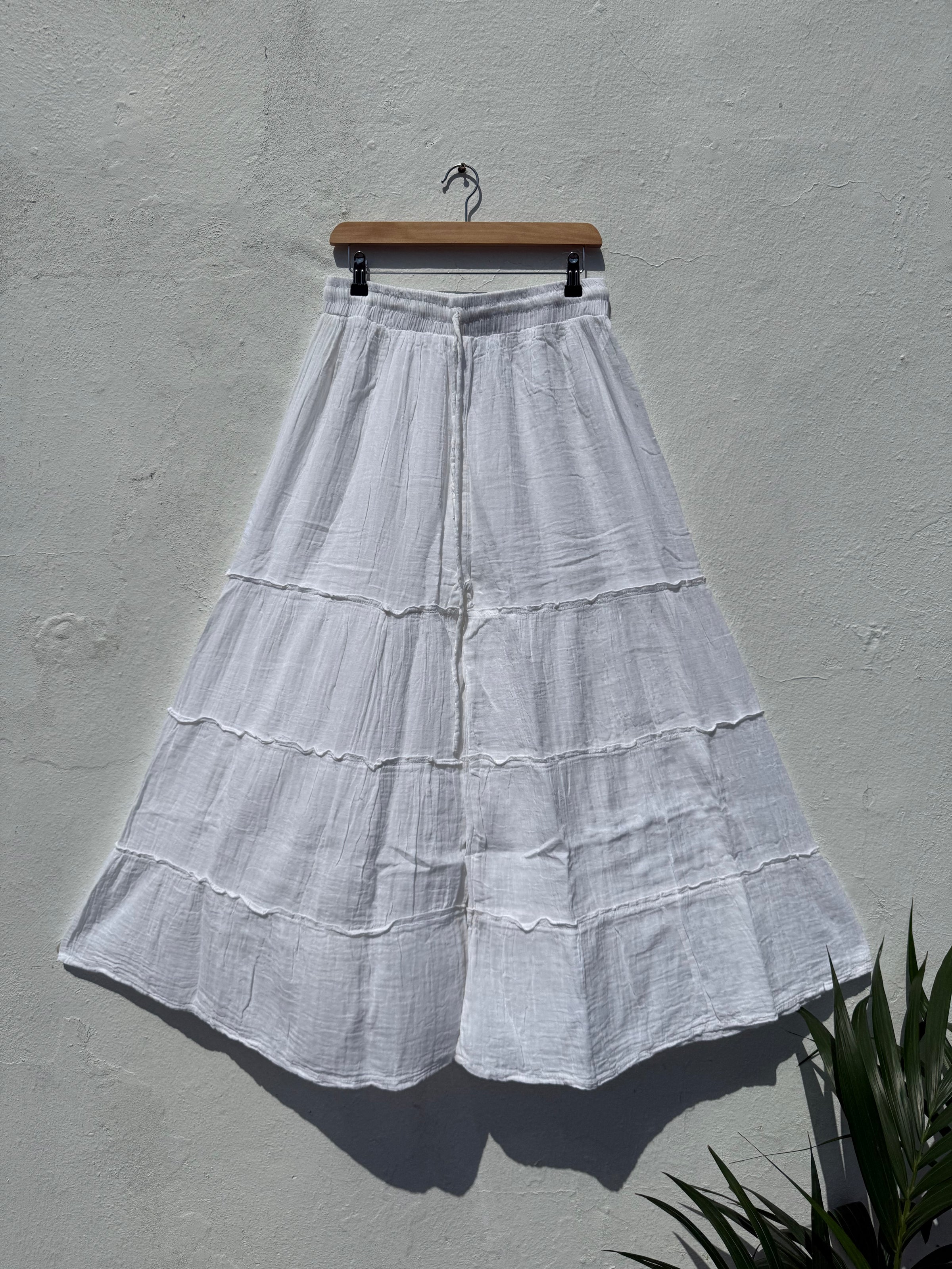 Wide Leg Flared Muslin Trousers