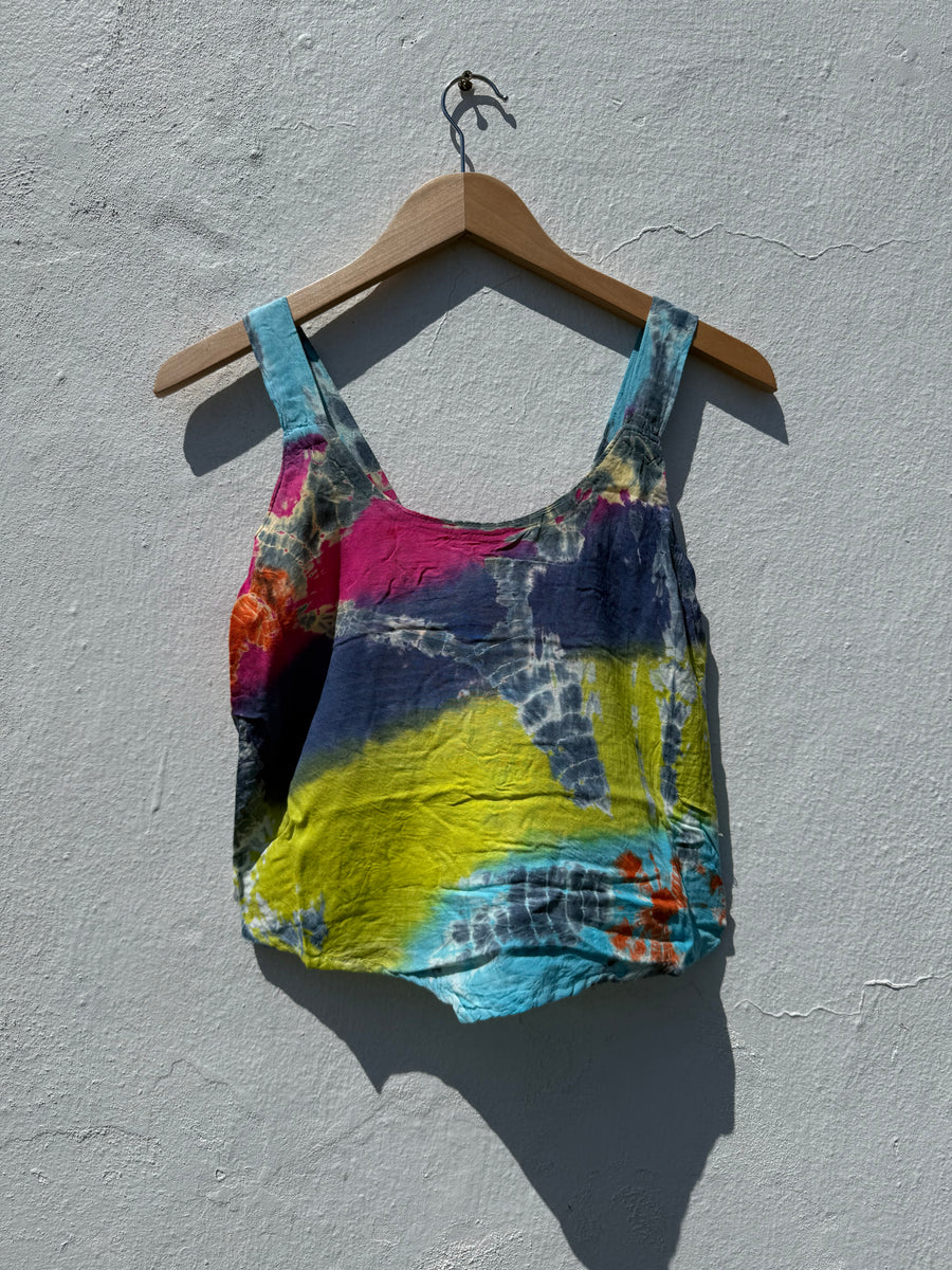 Rainbow Tie Dye Cropped Vest Top