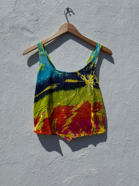 Rainbow Tie Dye Cropped Vest Top