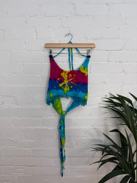 Multi Tie Dye Halter Neck Cropped Top