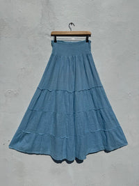 Wide Leg Elasticated Waist Muslin Trousers