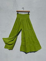 Wide Leg Elasticated Waist Muslin Trousers