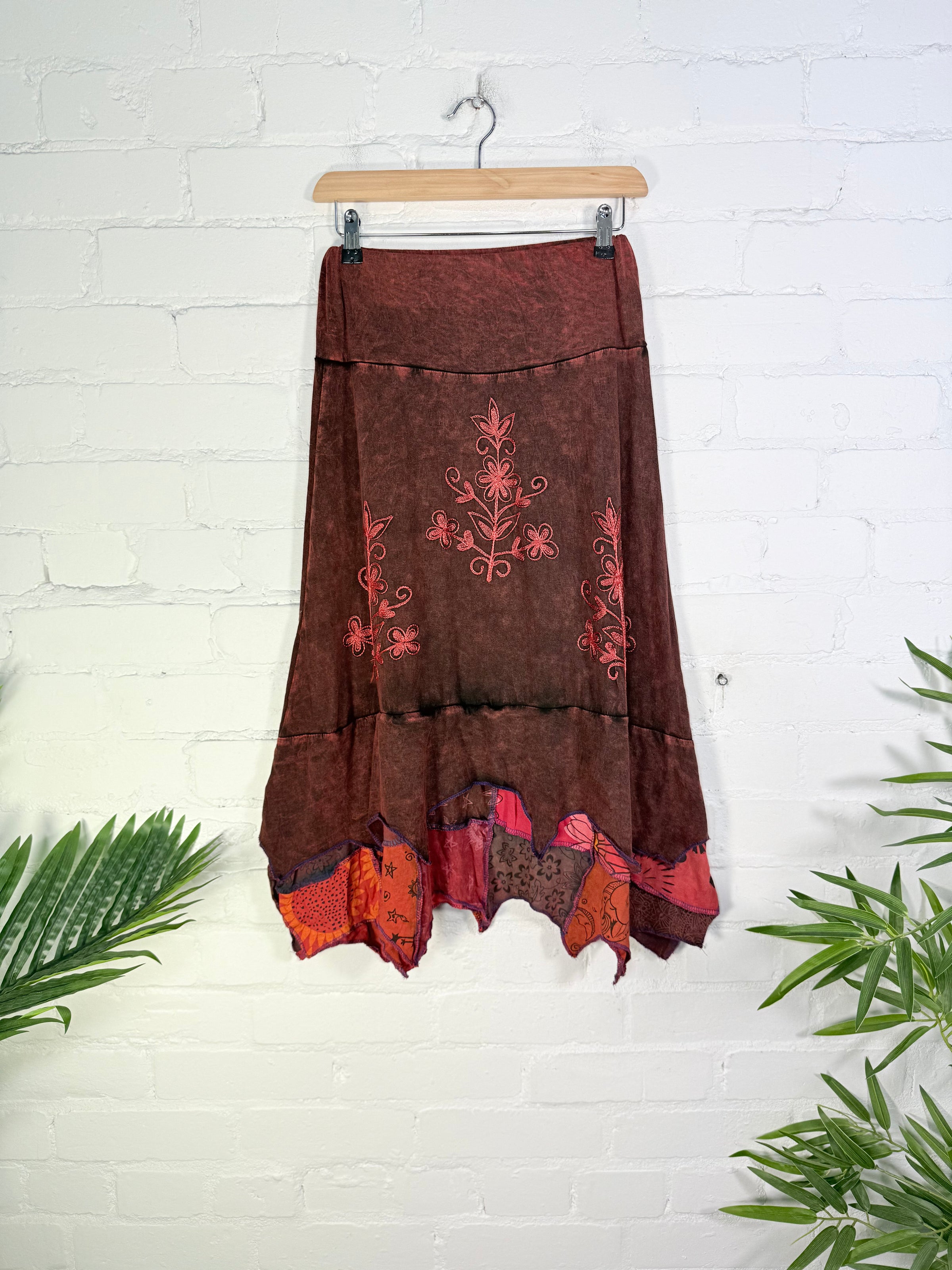 Patch and Point Long Skirt