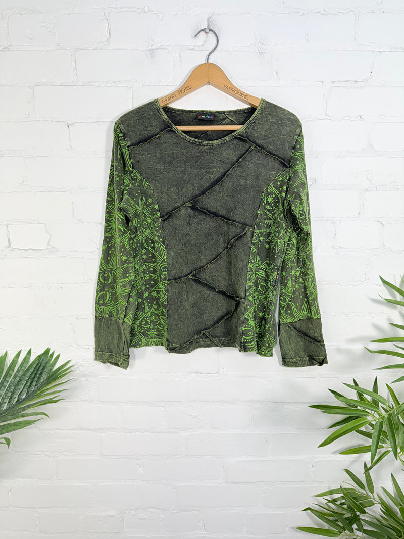 Sun Print Stonewash Long Sleeve T-Shirt