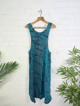 Sun Print Stonewash Long Dungaree Dress