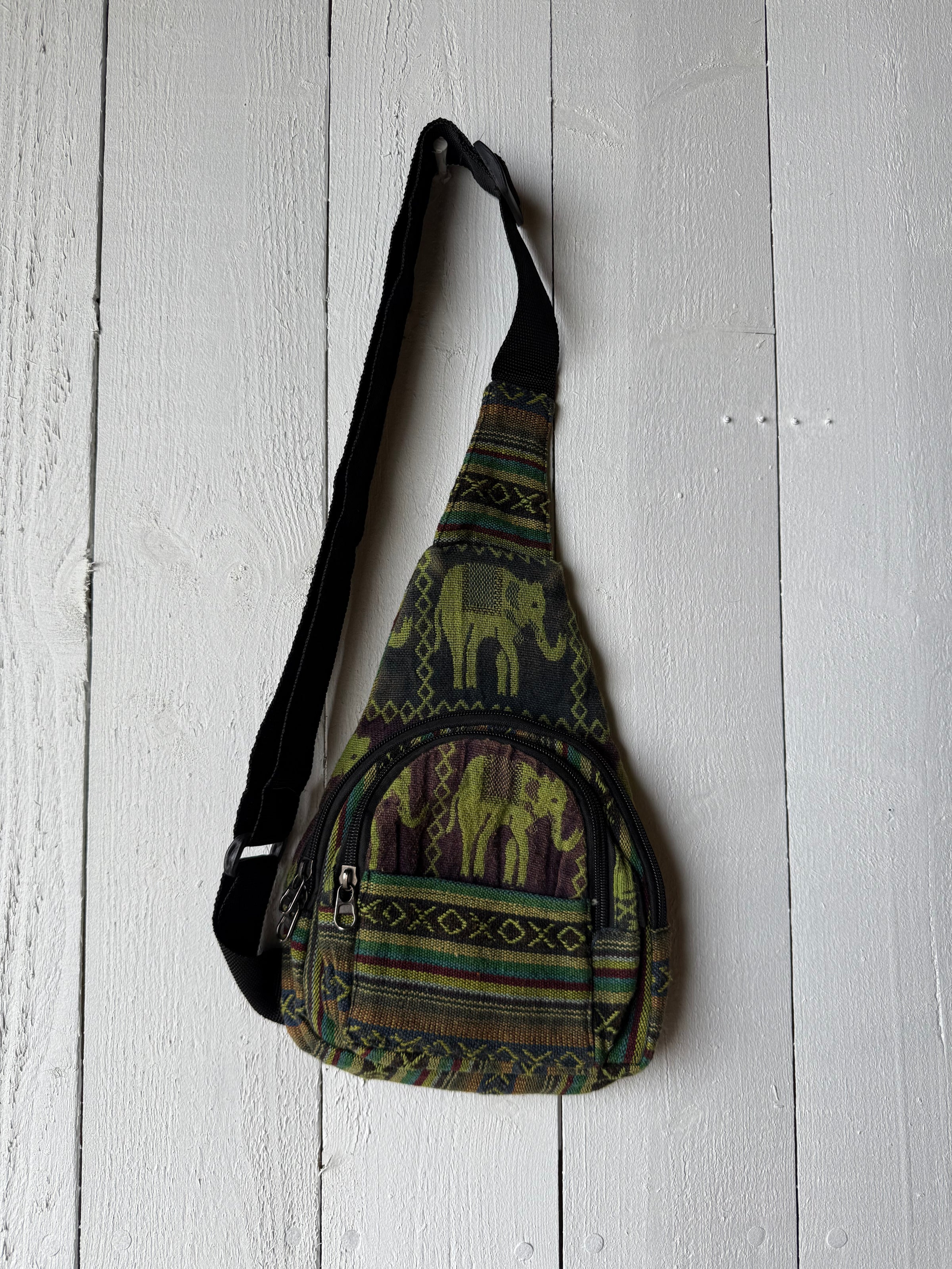 Elephant Patch Single Strap Backpack