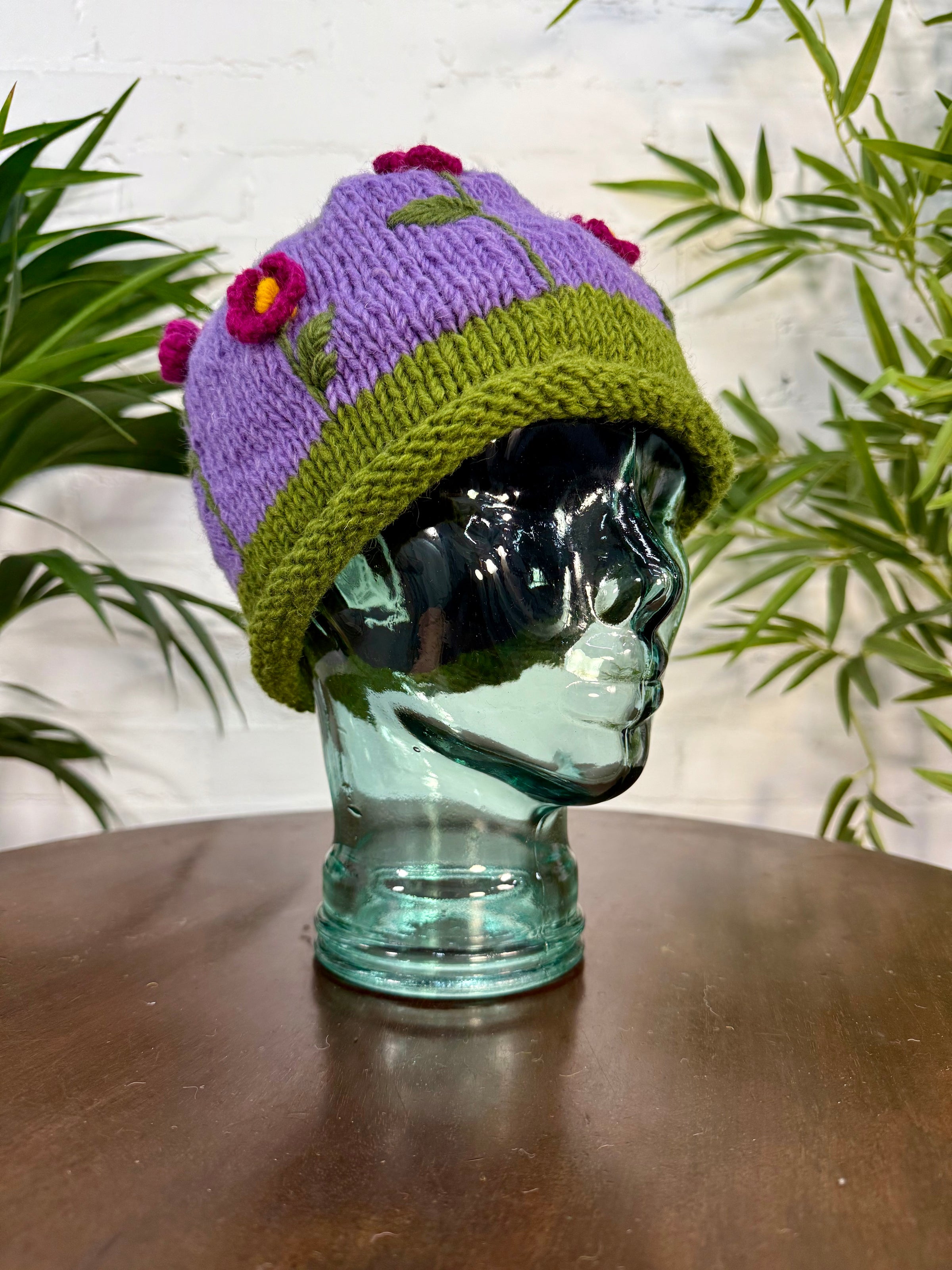 Flower Knitted Wool Hat
