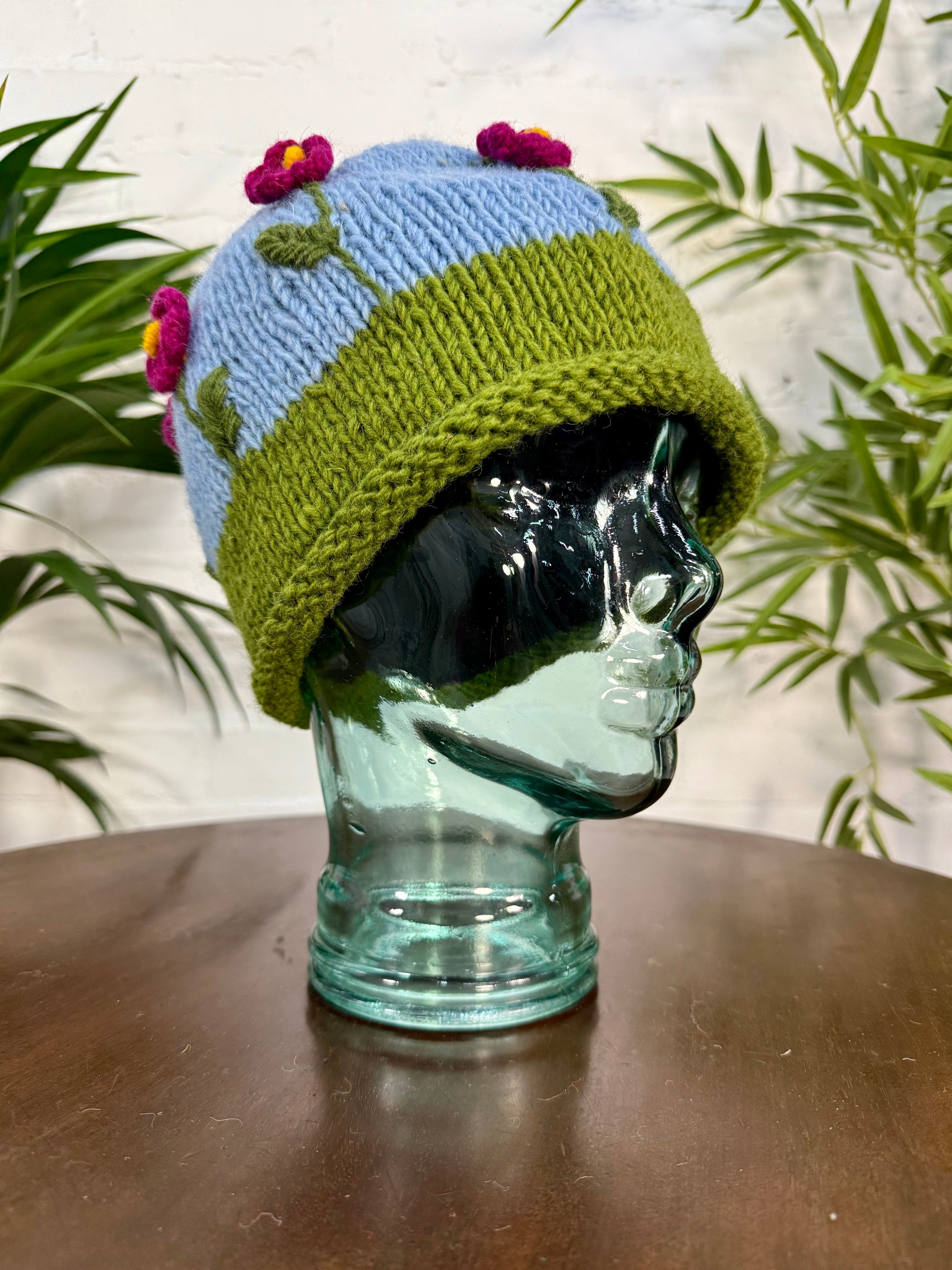 Flower Knitted Wool Hat