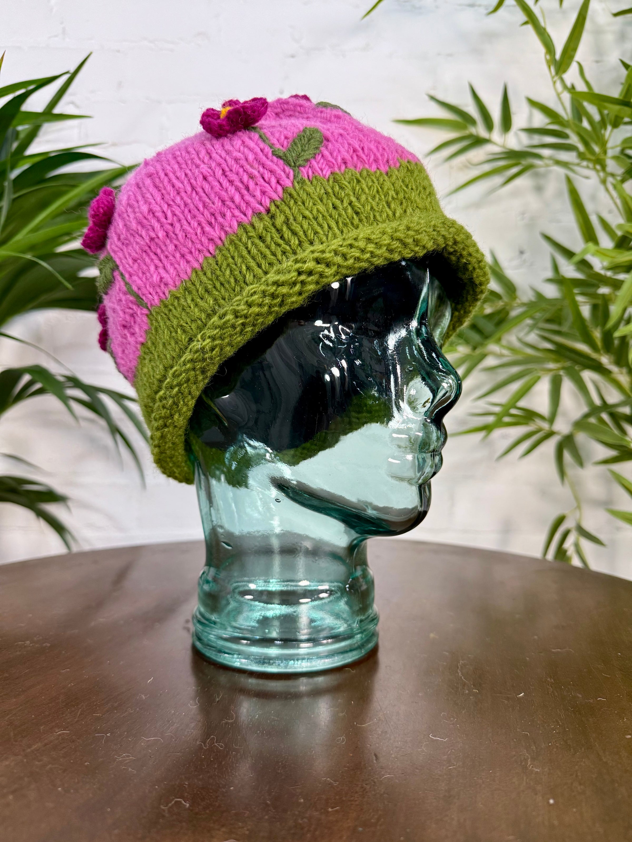 Flower Knitted Wool Hat