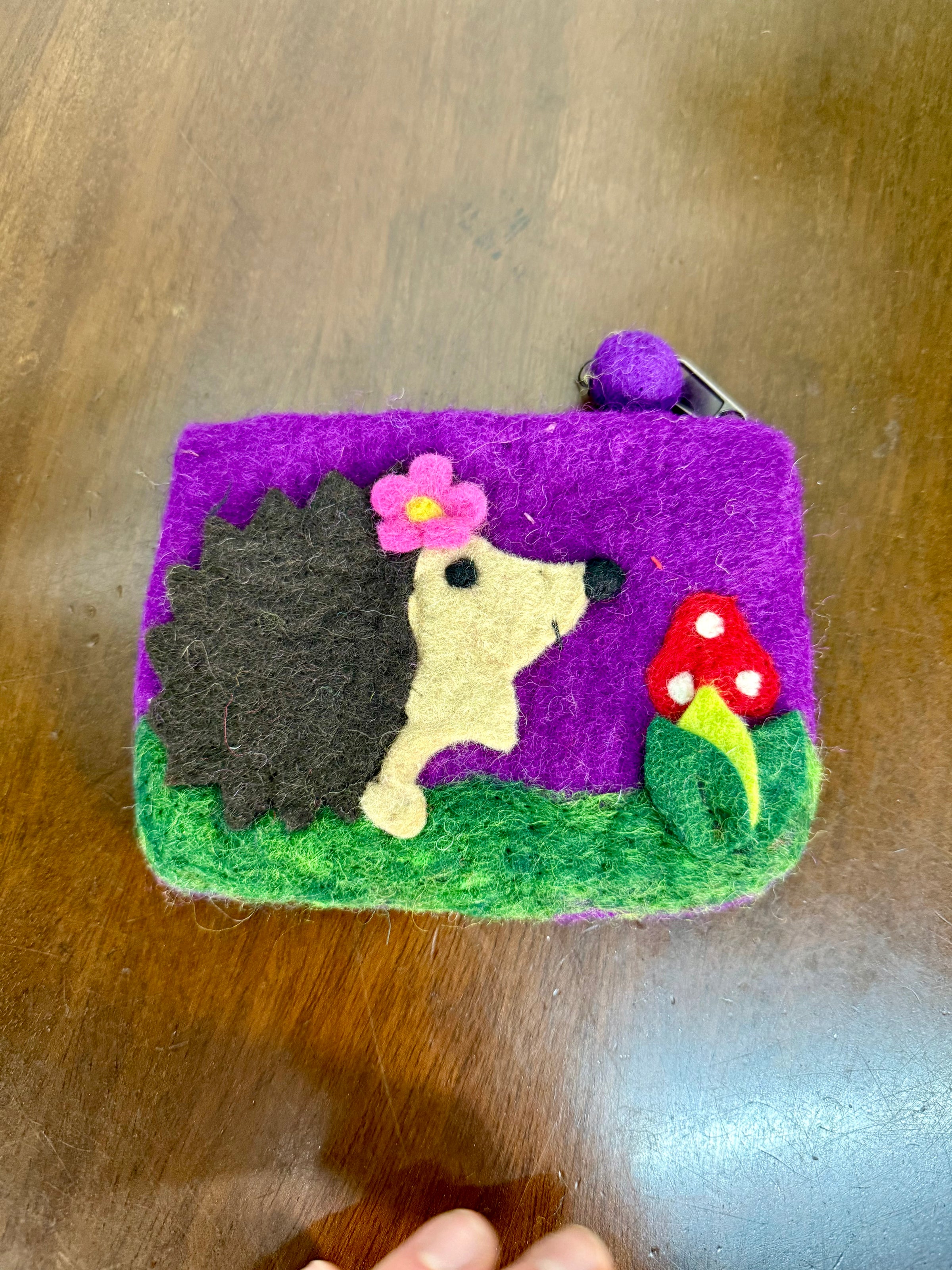 Felt Hedgehog Purse