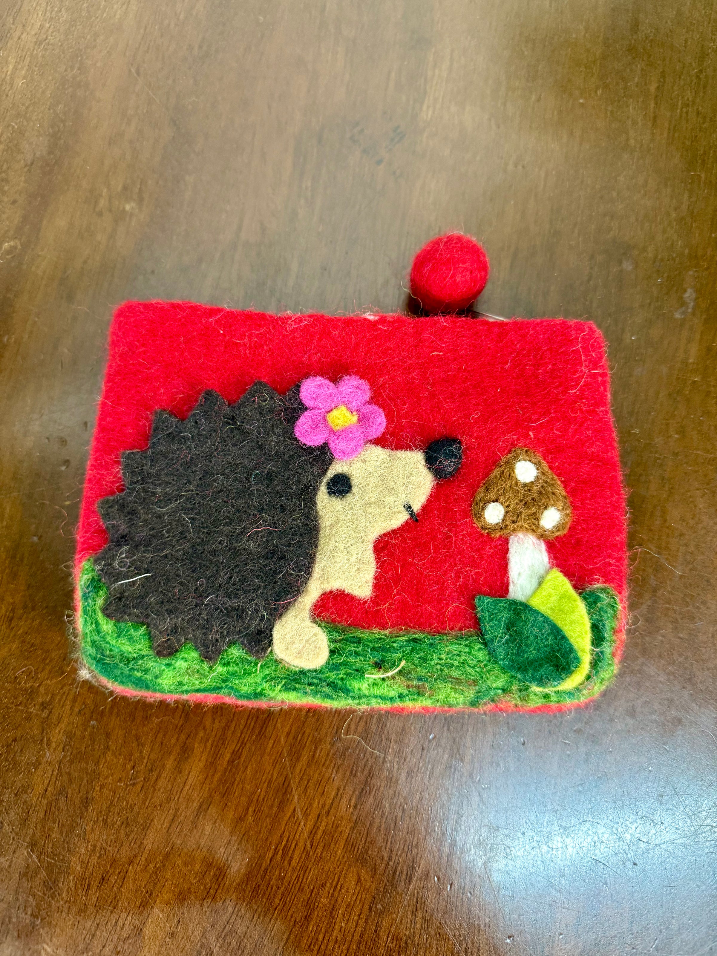 Felt Hedgehog Purse