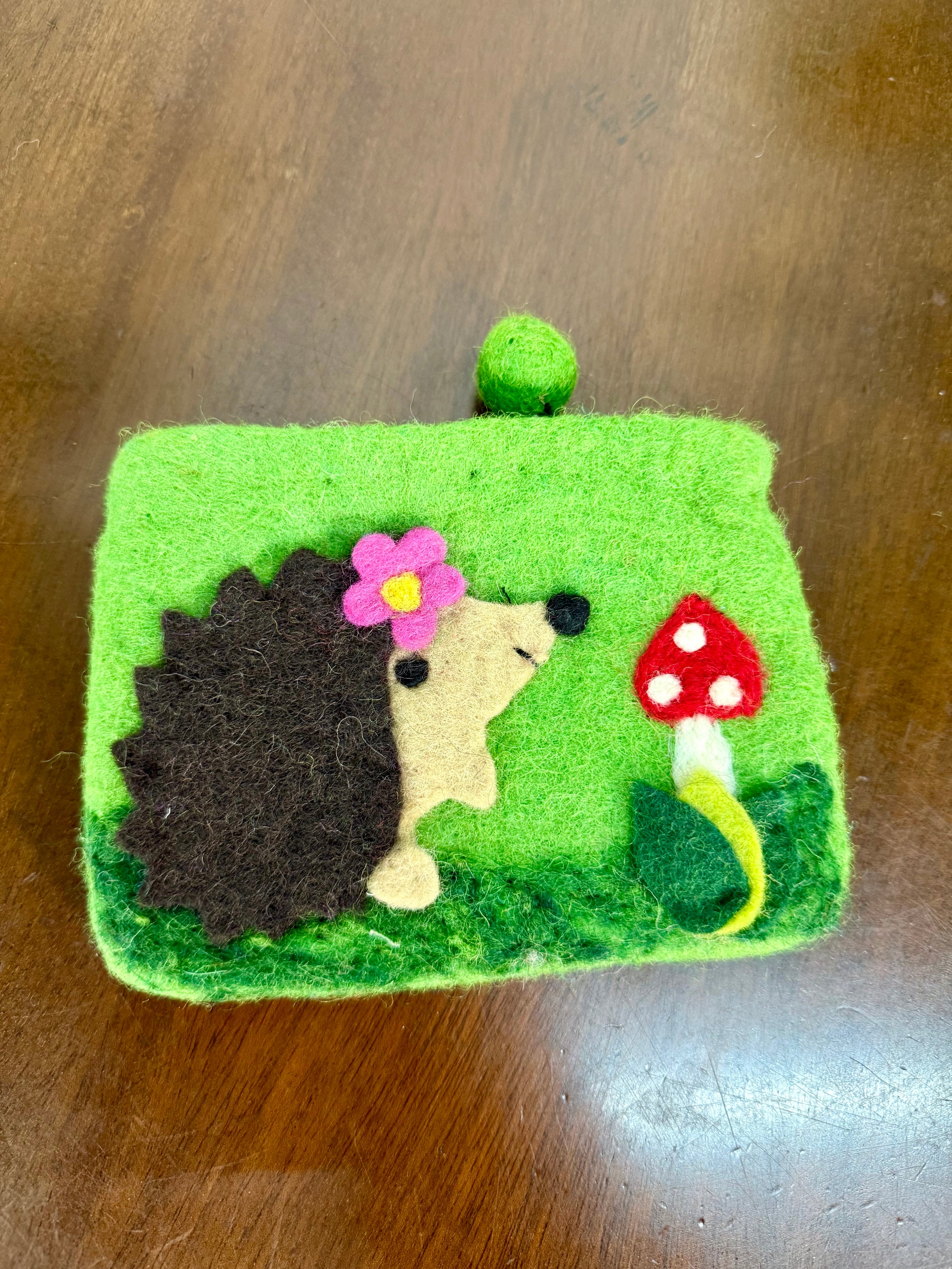 Felt Hedgehog Purse