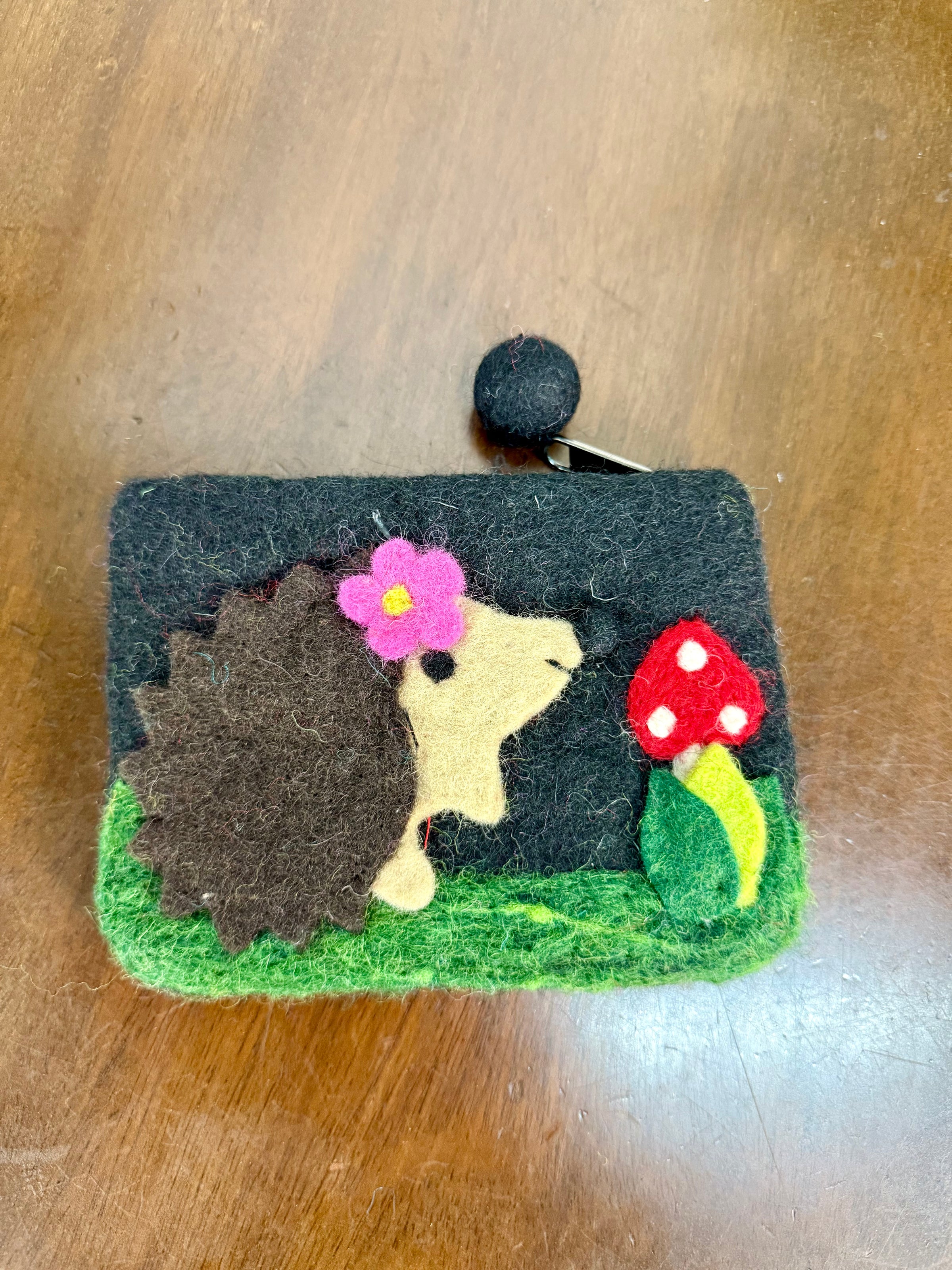 Felt Hedgehog Purse