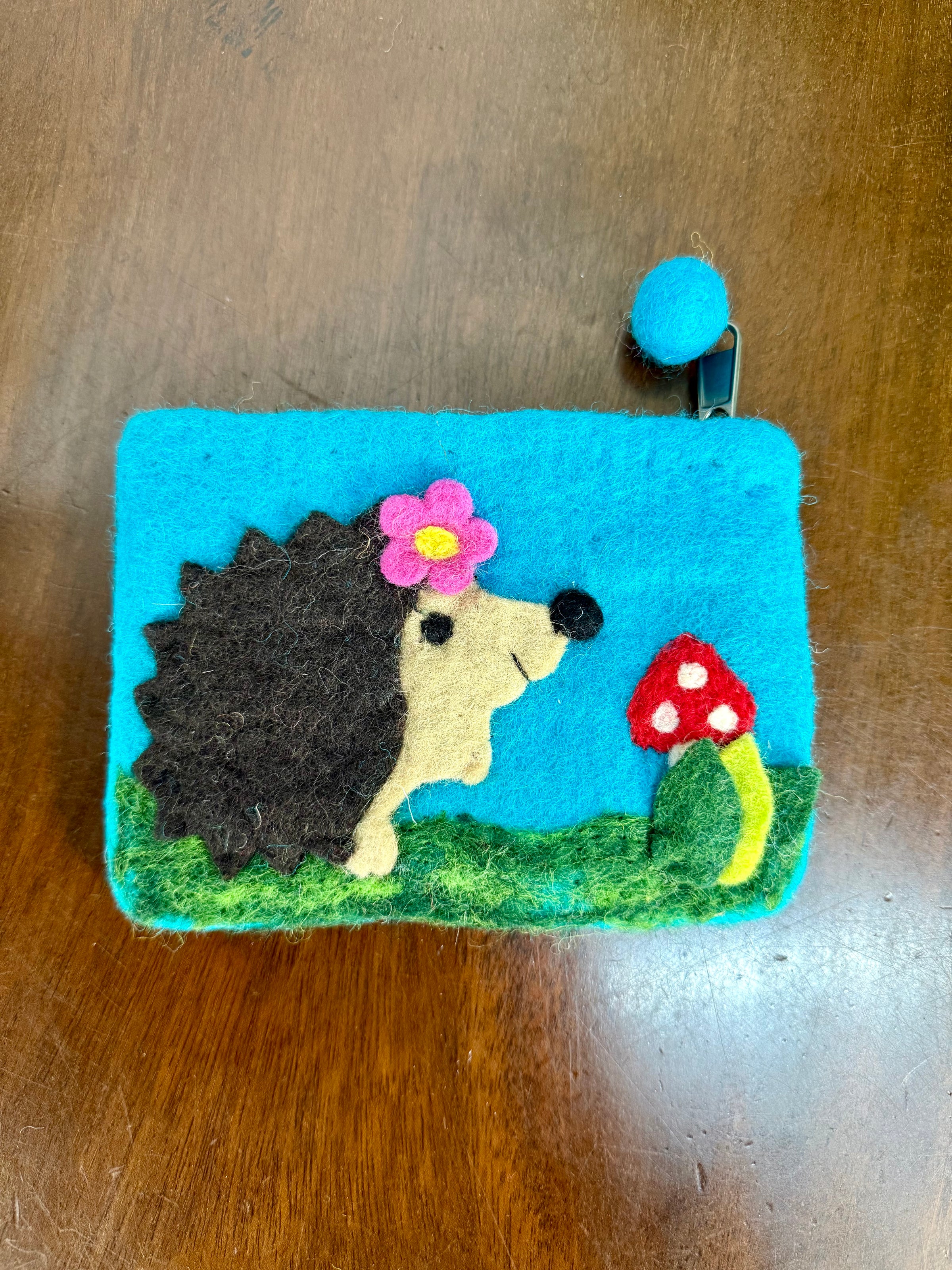 Felt Hedgehog Purse