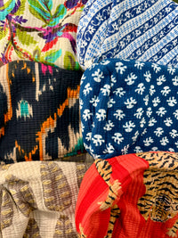 Set Of Three Quilted Floral Print Wash Bags