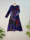 Patchwork Long Sleeve Long Dress