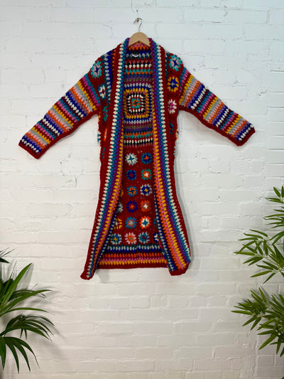 Maxi Crochet Knit Cardigan