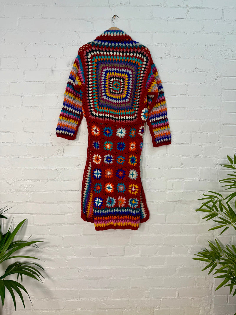 Maxi Crochet Knit Cardigan