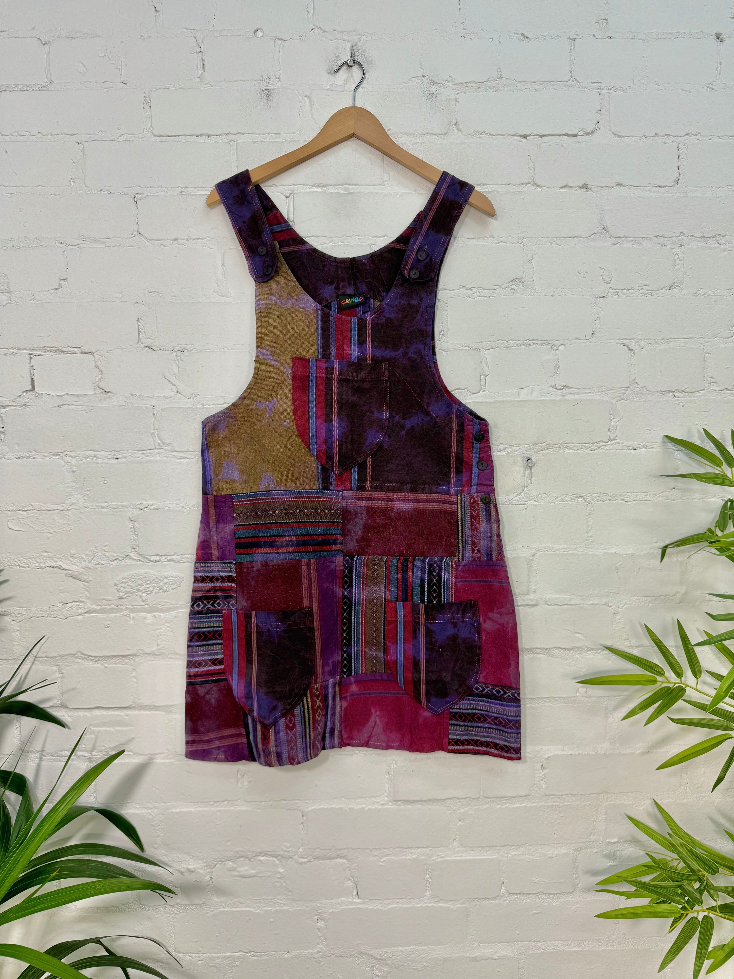 Tie Dye Short Dungaree Dress