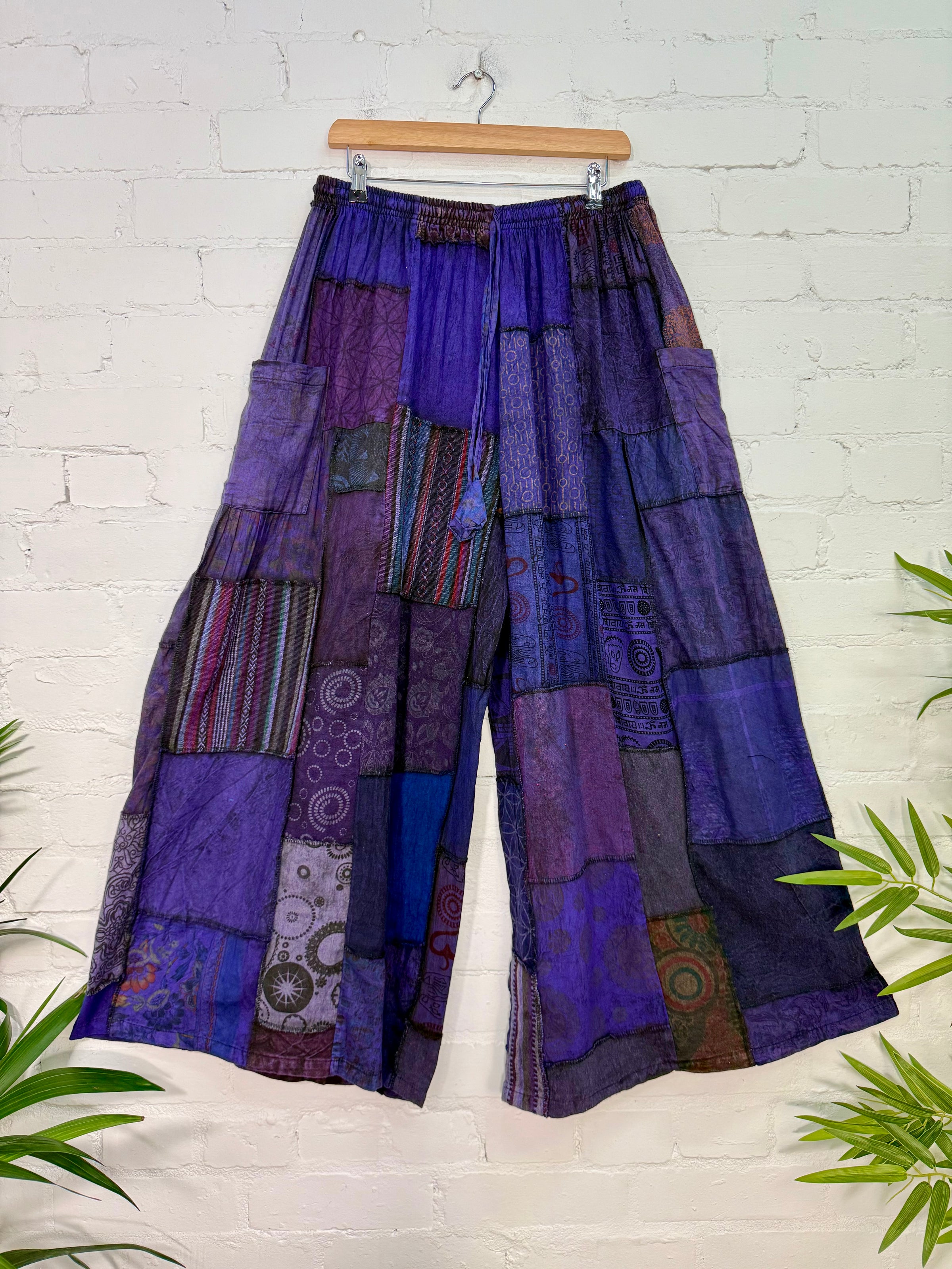 Patchwork Wide Leg Trousers