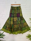 Mixed Patchwork Long Skirt