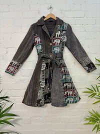 Patchwork Gheri Belted Coat