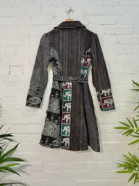 Patchwork Gheri Belted Coat