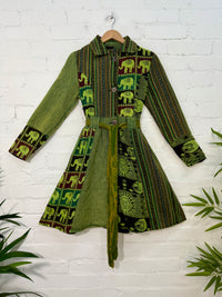 Patchwork Gheri Belted Coat