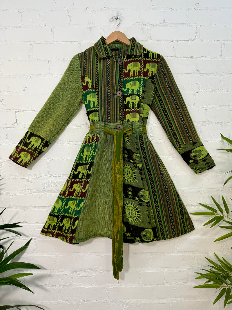 Patchwork Gheri Belted Coat