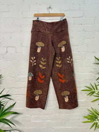 Embroidered Wide Leg Trousers