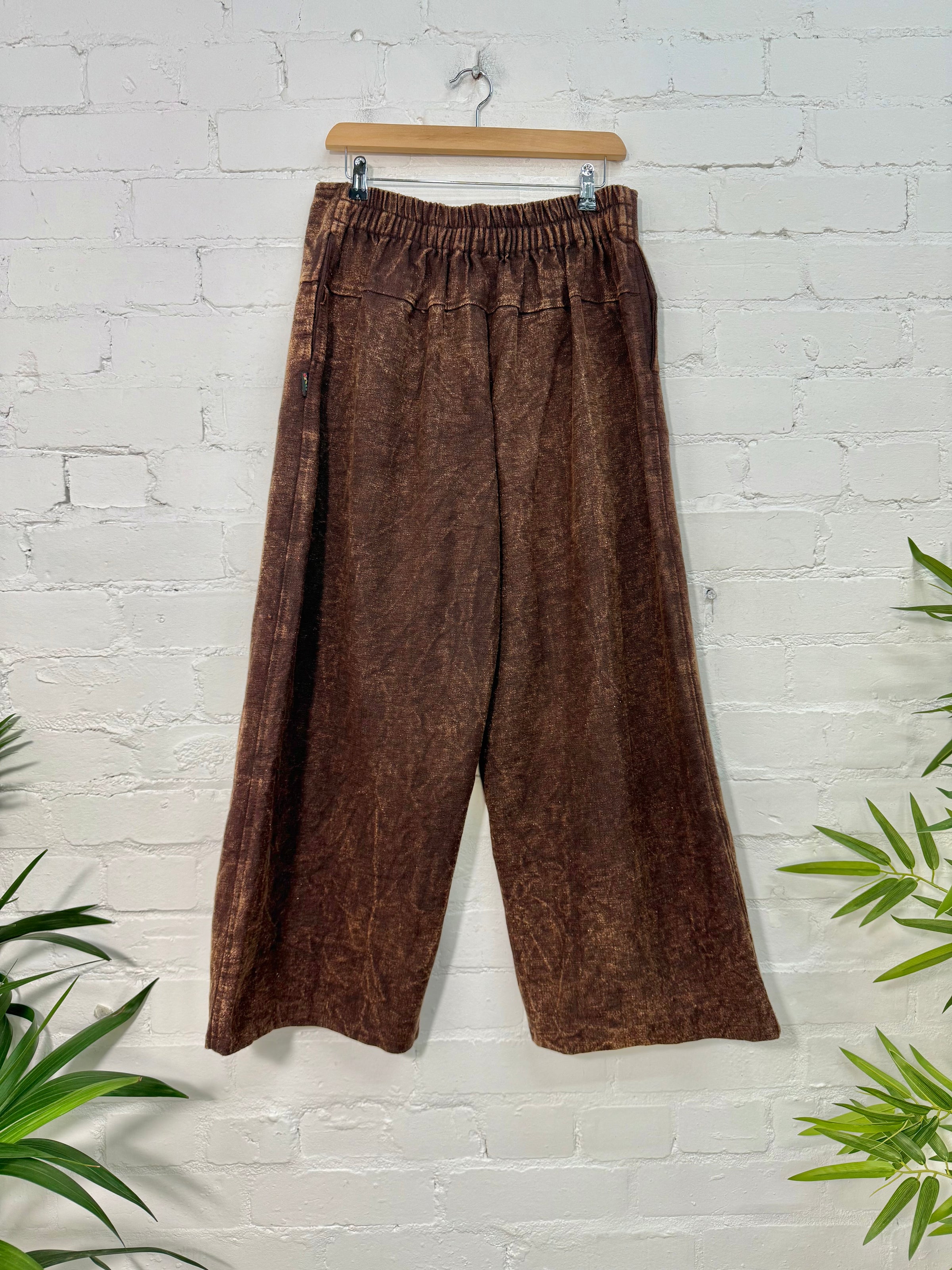 Embroidered Wide Leg Trousers