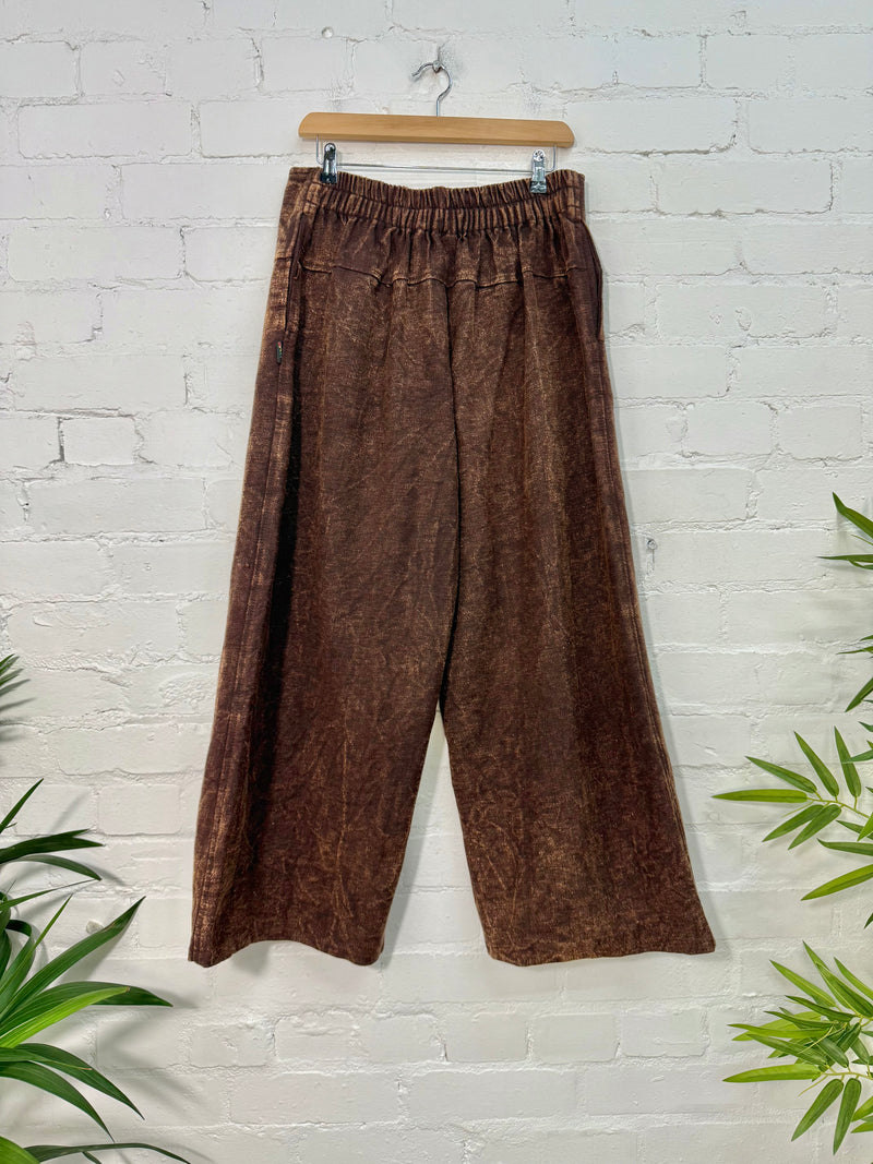 Embroidered Wide Leg Trousers