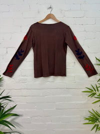 Embroidered Long Sleeve T-Shirt