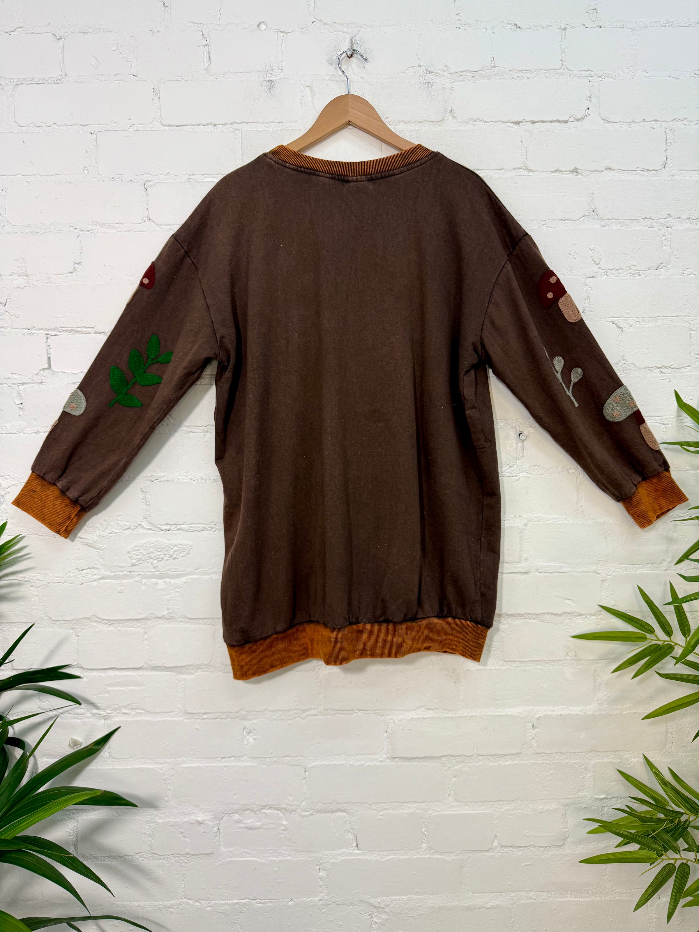 Embroidered Long Sleeve Oversized Jumper