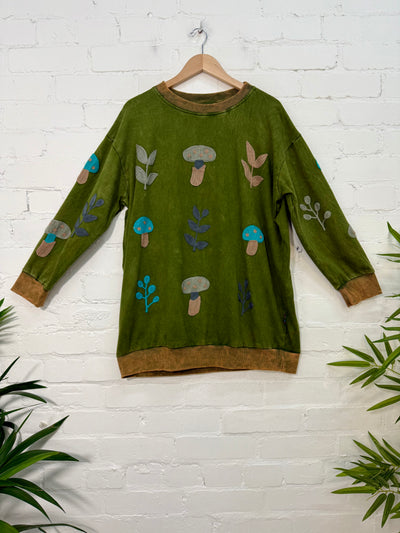 Embroidered Long Sleeve Oversized Jumper