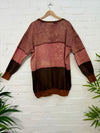 Patchwork Cotton Fleece Oversized Jumper
