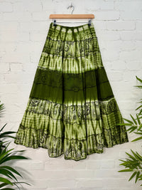 Tie Dye Celestial Print Long Skirt