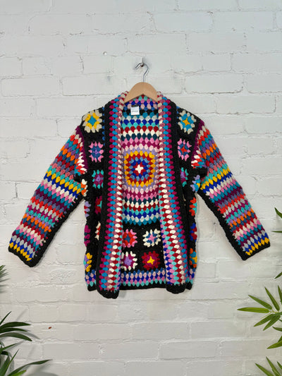 Crochet Knit Open Wool Cardigan