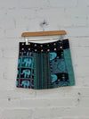 Patchwork Gheri Short Popper Skirt