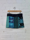 Patchwork Gheri Short Popper Skirt