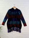 Multi Tie Dye Velvet Long Hood Top