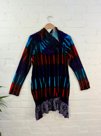 Multi Tie Dye Velvet Long Hood Top