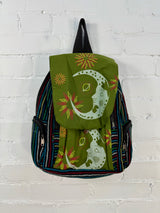 Large Moon Print Striped Rucksack