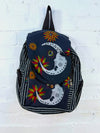 Large Moon Print Striped Rucksack