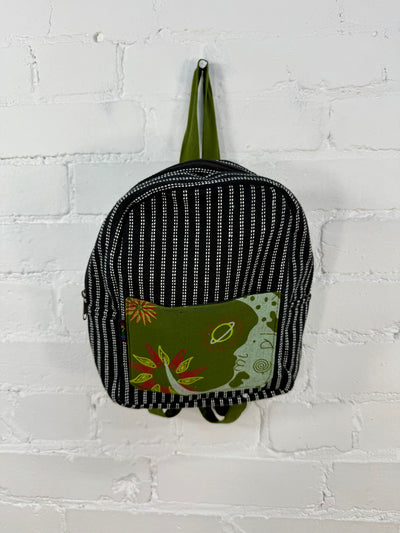 Moon Print Striped Rucksack