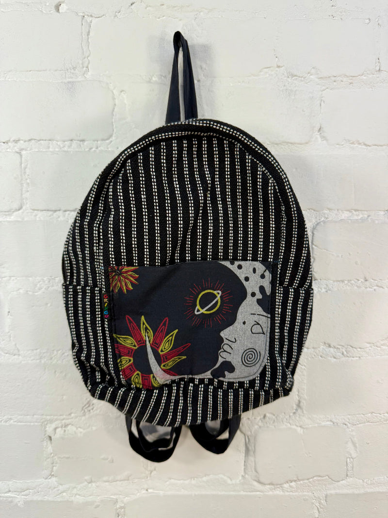 Moon Print Striped Rucksack